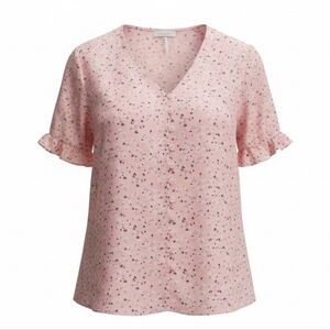 CECE Floral pastel ruffle blouse Danity romantic feminine